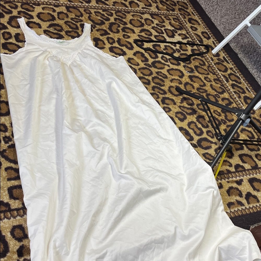 Vintage Juli of Slumbertogs White Lace Nightgown| Cottagecore Cotton Slip Dress